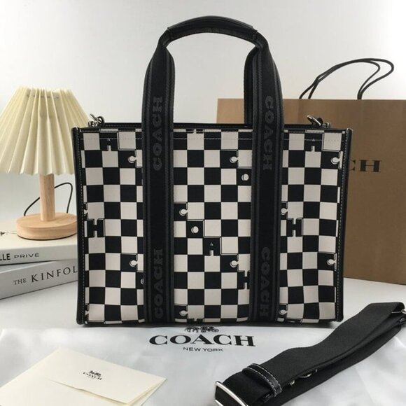 Coach Smith Tote Bag With Checkerboard Print - Picture 1 of 6